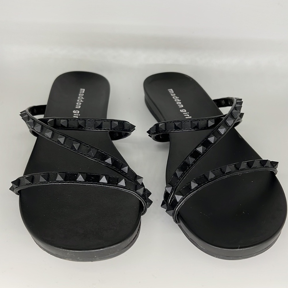 Madden Girl | Candy Faux Leather | Studded Slide Sandals | Women’s 7